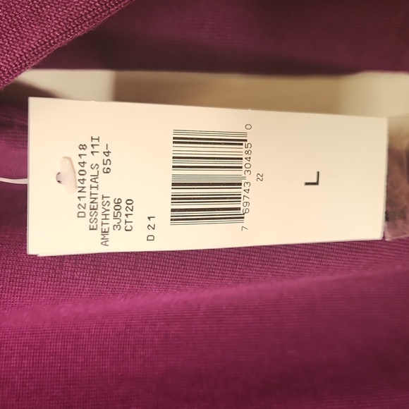 NWT Jones New York Women's Amethyst Silk Mock Neck Long Sleeve Sweater Size L - Picture 7 of 12